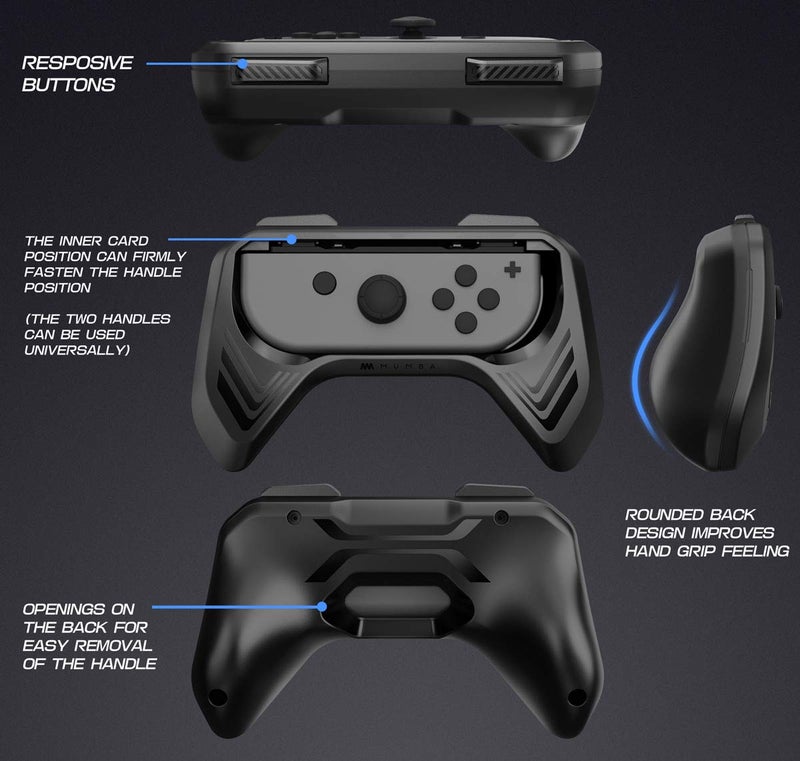 Mumba Hand Grips for Switch OLED JoyCon [2 Pack] Wear Resistant Game Switch Controller Handle Case Kit for Switch Joy Cons (Grip Kit) - Image 4